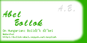 abel bollok business card